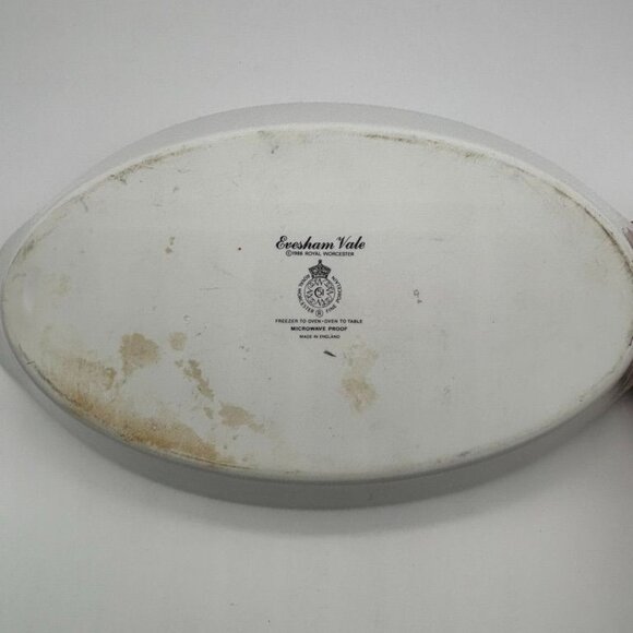 Royal Worcester Fine China in Evesham Vale Pattern Large Oval Fish Dish Signed~~ - Picture 9 of 10